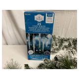 8ft Flocked Pine Garland & Twinkling Icicle LED Lights