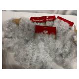 6x 15ft Soft White Tinsel Garland