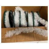 5x 15ft Soft White Tinsel Garland on Spools