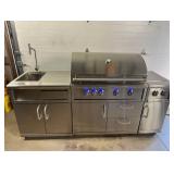 Brand New 7 ft Outdoor Kitchen with 6 Burner Grill, Broiler, Sink, Drawers, Etc