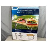 New Camco Bamboo Folding Camp Table