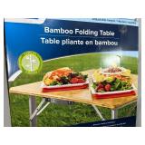 New Camco Bamboo Folding Camp Table