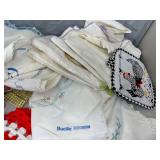 Assorted Vintage and Embroidered Towels