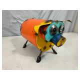 New Recycled Metal Pig with Curly Q Tail