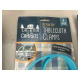 New Camper Themed Tablecloth Clamps and Hitch Cover