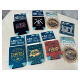 New Camper Themed Drink Coozies, Drink Coasters, Bottle Opener
