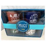 New 4 Pack Camper Themed Coffee Mugs