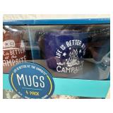 New 4 Pack Camper Themed Coffee Mugs