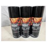 3 New Cans Weber Non-Stick Grill Spray