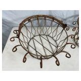 2 Metal Apple Baskets