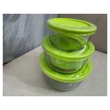 New 6 Pc Glass Food Storage Set