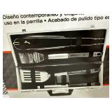 Brand New 6 pc Carbon Fiber BBQ Tool Set with Case
