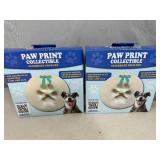 2 New Paw Print Pet Clay Collectibles