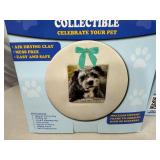 2 New Paw Print Pet Clay Collectibles