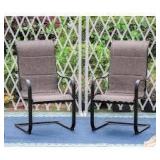 Lot of PHI VILLA Black C-Spring Textilene Metal Patio Outdoor Dining Chair (2-Pack)  Customer Returns See Pictures