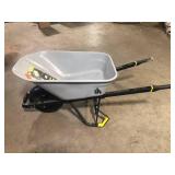 Gorilla 6 cu. ft. PRO Heavy-Duty Steel Tub Wheelbarrow, Steel Braces and Handles, Easy Pivot/Dump Design, 16 in. Pneumatic Wheel Customer Returns See Pictures