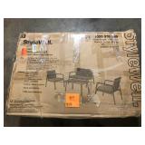StyleWell Crystal Cape 4-Piece Metal Patio Conversation Set with Warm Grey Cushions  Customer Returns See Pictures