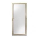 Andersen 3000 Series 36 in. x 80 in. Sandtone Left-Hand/Outswing Full View Retractable Aluminum Storm Door  Customer Returns See Pictures