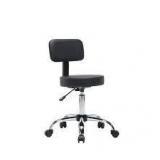 MAYKOOSH Black Adjustable Drafting Stool with Wheels and Backrest, Faux Leather Space-Saving Rolling Stool  Customer Returns See Pictures