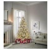 Home Decorators Collection 7.5 ft Kenwood Frasier Fir Flocked LED Pre-Lit Artificial Christmas Tree with 1000 Warm White Lights Customer Returns See Pictures
