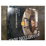 Hampton Bay Windgate 40 in. Dia. Round Steel Wood Burning Fire Pit with Spark Guard  Customer Returns See Pictures