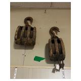 2 block and tackle pulleys