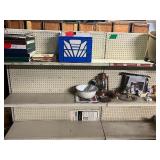 2 sided gondola shelving, NOT contents--BRING HELP TO LOAD