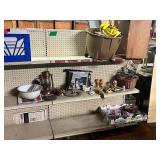 2 sided gondola shelving, NOT contents--BRING HELP TO LOAD