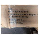 Hampton Bay 10 ft. x 12 ft. Longford Wood Outdoor Patio Pergola with Sling Canopy