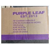 PURPLE LEAF 10 ft. Octagon Aluminum Outdoor Patio Cantilever Umbrella Offset 360° Rotation Umbrella with Base, Beige