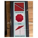Hampton Bay 9 ft. Aluminum Market LED Solar Tilt Patio Umbrella in Chili