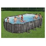 Bestway Power Steel 22’ x 12’ x 48’’ Above Ground Oval Pool Set