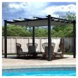 VEIKOUS 10 ft. x 13 ft. Aluminum Outdoor Patio Pergola with Retractable Sun Shade Canopy Cover