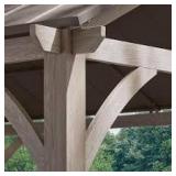 Hampton Bay Lindmoore 11 ft. x 13 ft. Taupe Pitched Roof Hard Top Gazebo