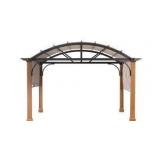 Hampton Bay 10 ft. x 12 ft. Longford Wood Outdoor Patio Pergola with Sling Canopy
