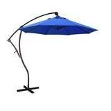 California Umbrella 9 ft. Bronze Aluminum Cantilever Patio Umbrella with Crank Open 360 Rotation in Pacific Blue Sunbrella
