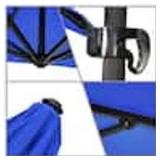 California Umbrella 9 ft. Bronze Aluminum Cantilever Patio Umbrella with Crank Open 360 Rotation in Pacific Blue Sunbrella