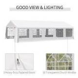 Outsunny 32 ft. x 20 ft. Large Outdoor Canopy Party Tent with Removable Protective Sidewalls and Versatile Uses, White