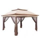 JOYSIDE 11 ft. x 11 ft. Beige Steel Pop-up Gazebo with Mosquito Netting