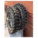 Pair of Dirt Bike Studded Tires