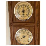 Vintage Springfield Weather Station in Faux Wood Thermometer, Barometer & Humidity Weather Instrument in Working Condition