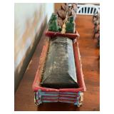 RARE Vintage Cast Iron Toys - Horse Drawn Keg Cart with Drivers and Barrels/Fireman Fire Pumper Wagon Horse Drawn Toy/Cast Iron Canon