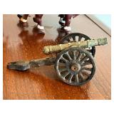 RARE Vintage Cast Iron Toys - Horse Drawn Keg Cart with Drivers and Barrels/Fireman Fire Pumper Wagon Horse Drawn Toy/Cast Iron Canon