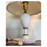 Vintage White Hobnail Milk Glass Lamps in Working Condition