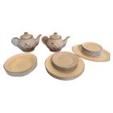 Vintage Lefton White and Silver Teapots and Other Fine China Including Norleans