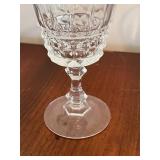 Vintage Crystal Wine Stem Goblets and Glass Platters