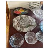 Vintage Lead Crystal and Glass Serving Bowls and Plates
