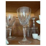 Vintage Crystal and Glass Goblets with Ceramic Figurines in Good Condition