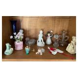 Vintage Knick Knacks including 1930s Chalkware Girl with Umbrella (4.5") and More!