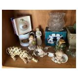Neat Vintage Knick Knacks including Yellow Lefton Pixie Elf (Shelf Contents Only)